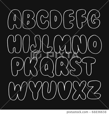 Hand drawn of chalk sketched doodle font. Set of 68836638