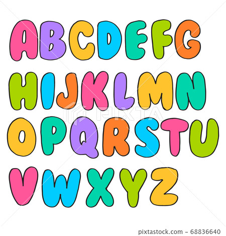 Hand drawn doodle funny font. Set of sketch cute 68836640