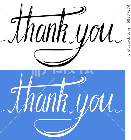 Handwritten inscription. Set of thank you card. 68837274