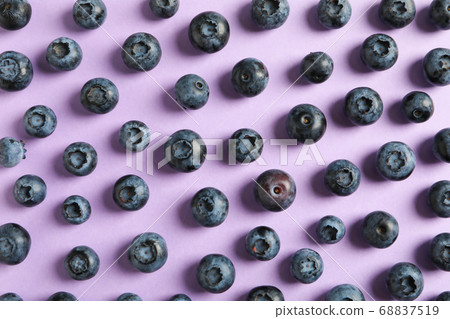 Fresh berries on color background, close up 68837519