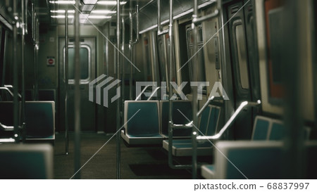8k Inside of the old non-modernized subway car in 8k Inside of the old non-modernized subway car in 68837997