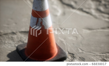 orange and white striped traffic cone orange and white striped traffic cone 68838017