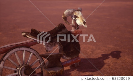Horse Saddle on the Fence in Monument Valley 68838059