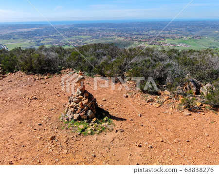 Balancing and concentration pile of rocks, pile of rocks made on the top of the mountain Balancing and concentration pile of rocks, pile of rocks made on the top of the mountain 68838276