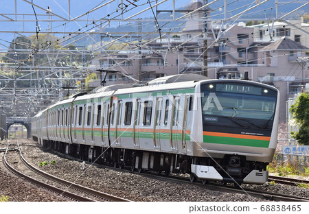 Tokaido Main Line Manazuru JR East E233 series 3000 series U625 formation (Oyama) Tokaido Main Line Manazuru JR East E233 series 3000 series U625 formation (Oyama) 68838465