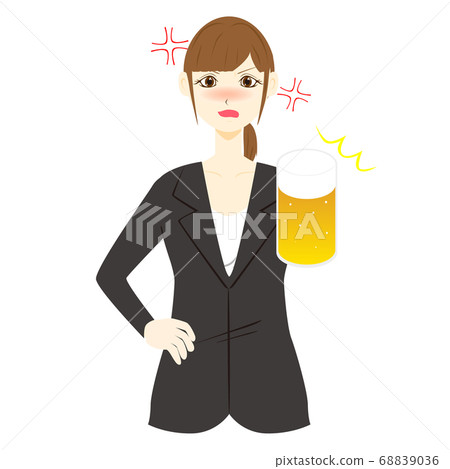 憤怒的女人喝醉了 68839036