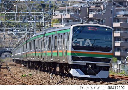 東海道本線真鶴JR東E231系列1000系列U57編隊(大山) 東海道本線真鶴JR東E231系列1000系列U57編隊(大山) 68839392