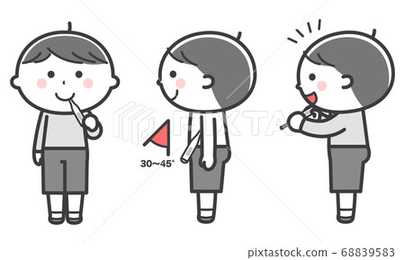 Boys who measure body temperature (mouth, armpit) set/2 colors 68839583