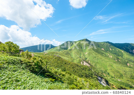 Kenashi Pass的風景（Kenashi Pass，Gakfu山和Tsunabe山的景色） 68840124