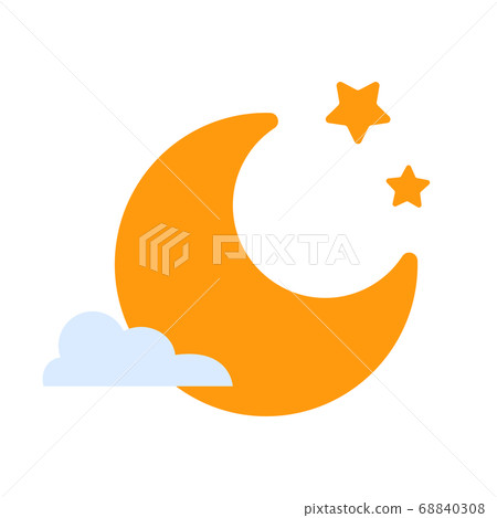 月亮和雲圖標說明 68840308