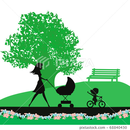 girl with a baby in the park 68840430