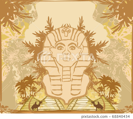 abstract grunge frame - Great Sphinx of Giza abstract grunge frame - Great Sphinx of Giza 68840434