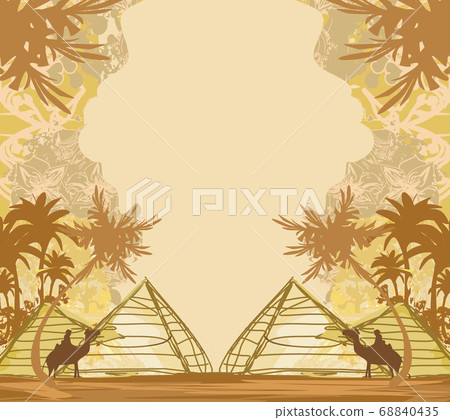 Camel in egypt desert - decorative vintage card Camel in egypt desert - decorative vintage card 68840435