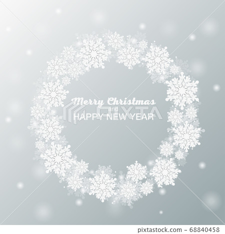Vector frame for Christmas, New Year, snowflakes 68840458