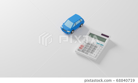 放置在飛機上的汽車玩具和計算器的CG逼真的插圖 放置在飛機上的汽車玩具和計算器的CG逼真的插圖 68840719