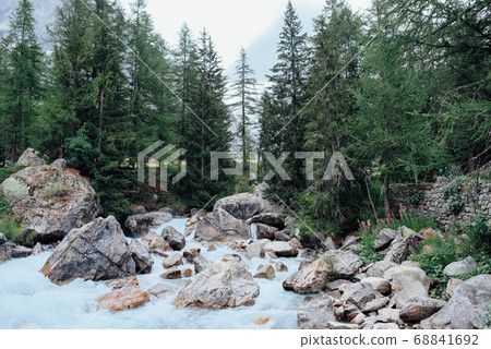 Beautiful mountain landscape in Val Ferret, Italy. 68841692