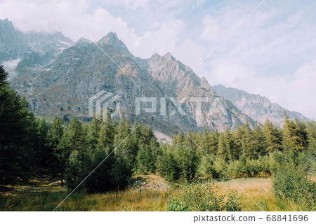 Beautiful mountain landscape in Val Ferret, Italy. 68841696