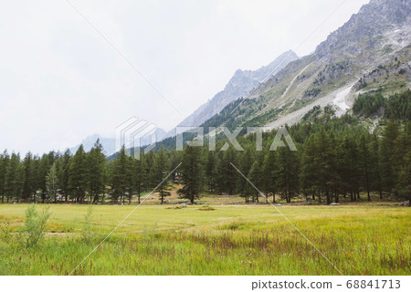 Beautiful mountain landscape in Val Ferret, Italy. Beautiful mountain landscape in Val Ferret, Italy. 68841713