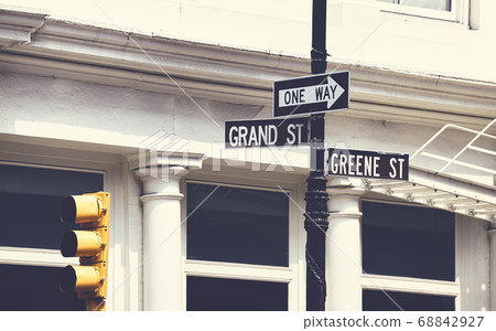 Grand and Greene Street signs in New York City, 68842927