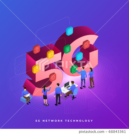 Concept 5G network technology Concept 5G network technology 68843361