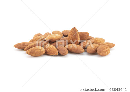 Group Almonds isolated on white . 68843641
