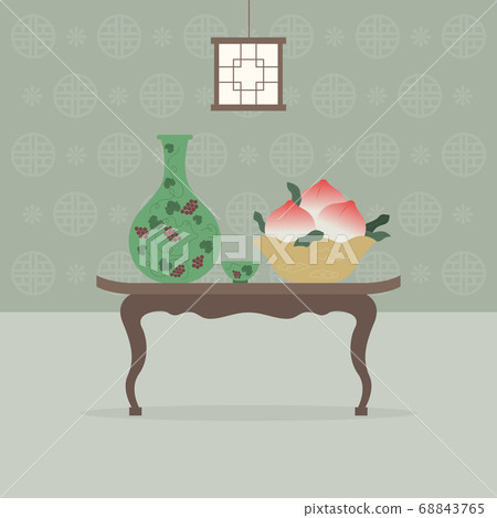 韓國傳統物體插圖-餃子雕像,桃子,陶瓷 韓國傳統物體插圖-餃子雕像,桃子,陶瓷 68843765