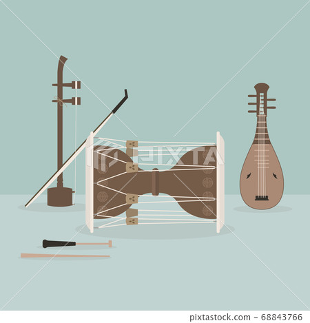 韓國傳統物體圖-傳統樂器 韓國傳統物體圖-傳統樂器 68843766
