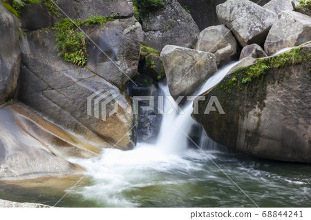 River flow under the waterfall River flow under the waterfall 68844241