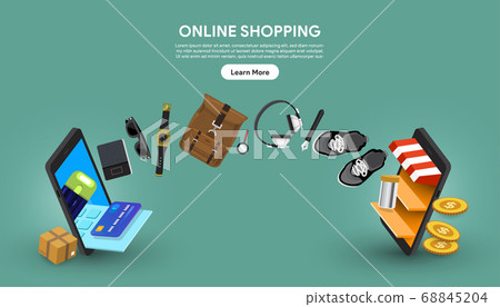Vector illustrations concept online shoopin. 2 68845204