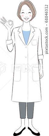 A female doctor giving an OK sign A female doctor giving an OK sign 68846312