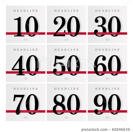 Anniversary banner template, set of journal cover design template, jubilee release, business birthday poster, vector illustration 68846639