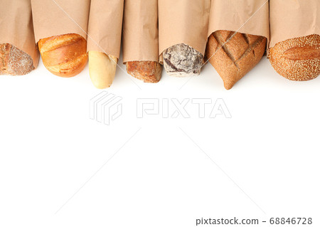 Bakery products isolated on white background, top Bakery products isolated on white background, top 68846728