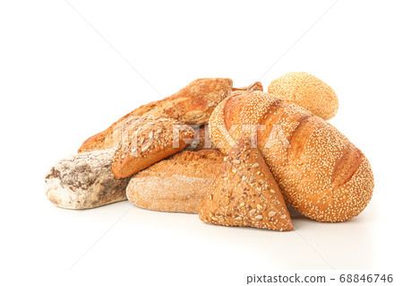 Bunch of bakery products isolated on white Bunch of bakery products isolated on white 68846746