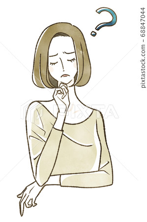 懷疑的女人-插圖素材 [68847044] - PIXTA圖庫