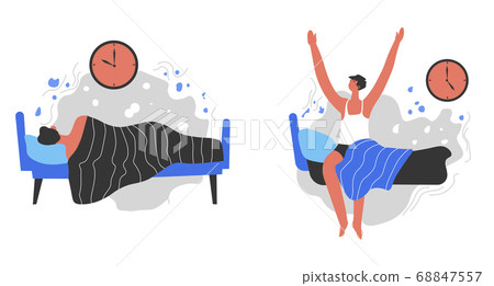 Good and bad habits waking up early and late 68847557
