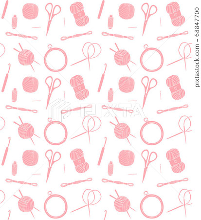 Vector seamless pattern of sew and knit equipment Vector seamless pattern of sew and knit equipment 68847700