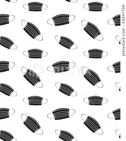 Vector seamless pattern of black medical face mask Vector seamless pattern of black medical face mask 68847706