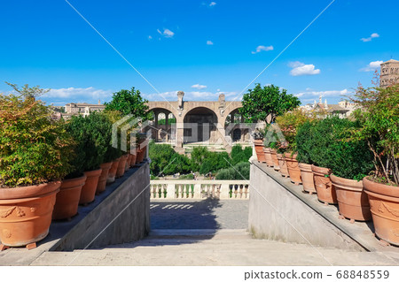 Basilica of Maxentius on the Roman Forum from Palatine Hill 68848559
