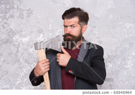 Its sharp. Unshaven hipster touch axe blade. 68848964