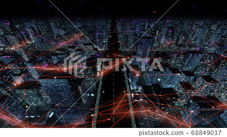 數字城市城市網絡數據技術通信建設建築業務3D圖 68849037
