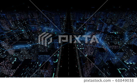 數字城市城市網絡數據技術通信建設建築業務3D圖 68849038