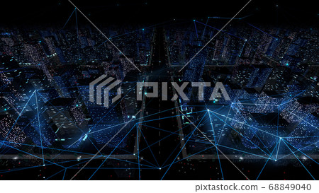 數字城市城市網絡數據技術通信建設建築業務3D圖 68849040