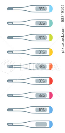 Digital thermometer set with numerical values (Celsius) Digital thermometer set with numerical values (Celsius) 68849192