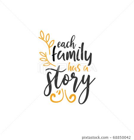 Family quote lettering typography. Each family has 68850042