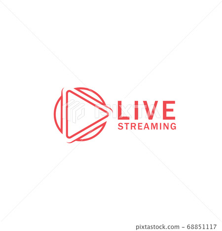 Play Live Streaming Icon Design Template Vector Stock Illustration 68851117 Pixta