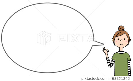 Young female balloon who signs OK 68851243