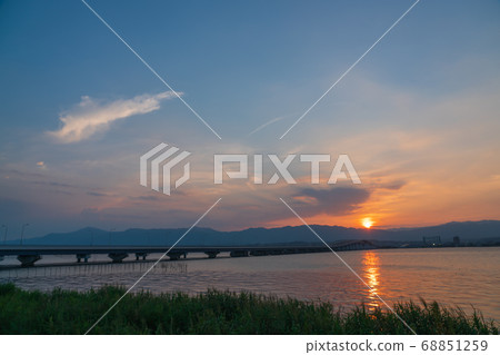 Take a picture of Lake Biwa Bridge over Lake Biwa, Shiga Prefecture 68851259