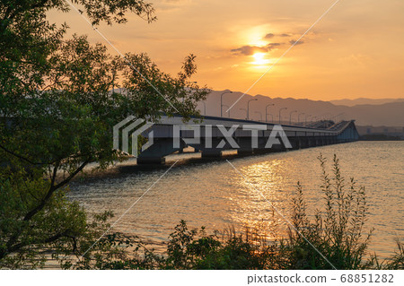 Take a picture of Lake Biwa Bridge over Lake Biwa, Shiga Prefecture 68851282