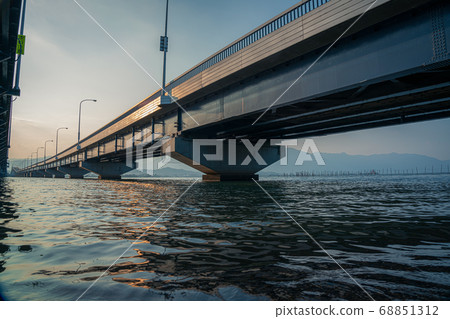 Take a picture of Lake Biwa Bridge over Lake Biwa, Shiga Prefecture 68851312