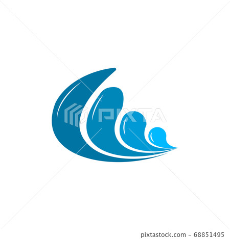 Water wave graphic design template vector isolated 68851495